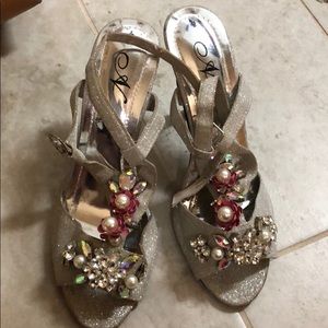 Custom made sparkly silver heels